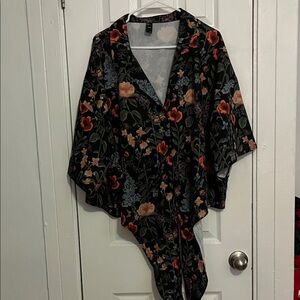 Floral Button Up Cropped Top
